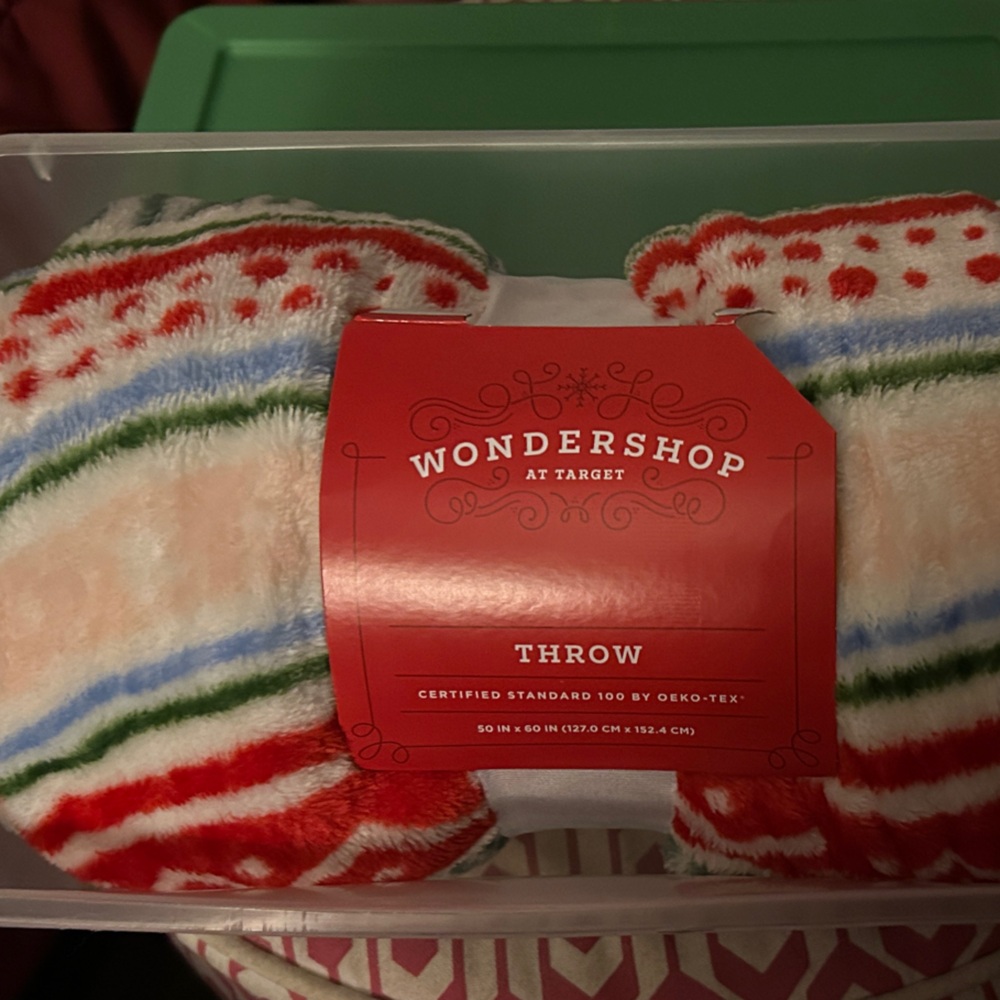 Wondershop Holiday Striped Throw Blanket